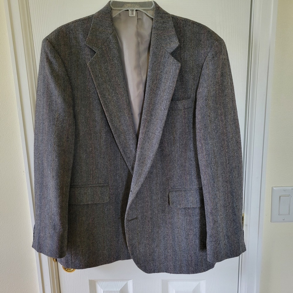 Haggar Mens Blazer Sport Coat Two Button Casual Size 42S Tweed Vintage AS IS